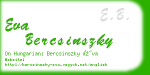 eva bercsinszky business card